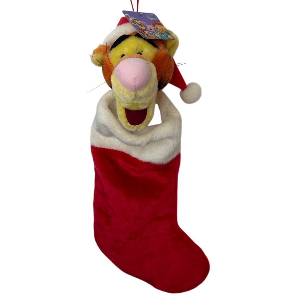 VTG Y2K Disney Tigger‎ 3D Plush Christmas Stocking Gemmy 2004 NEW